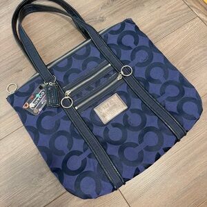 COACH Poppy Op Art Glam Tote Bag in Navy - BRAND NEW